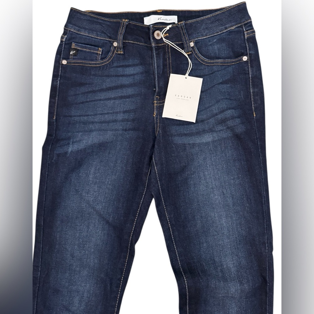 KanCan mid-rise super skinny jeans Dark Blue Straight Leg Jeans